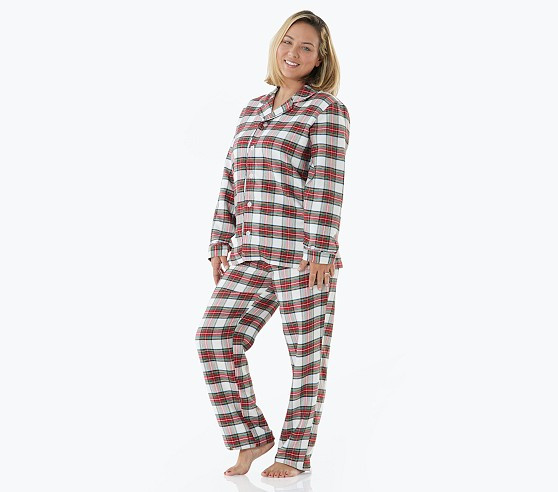 Adult Stewart Plaid Flannel Pajama Set | Pottery Barn Kids