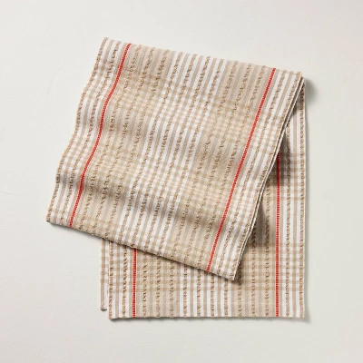 72"x14" Table Runner Tan Gingham - Hearth & Hand™ with Magnolia | Target