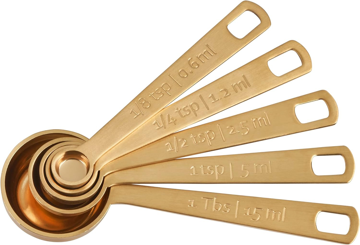 Le Creuset Measuring Spoons, Gold, Set of 5 (1/8,1/4,1/2,1Tsp,1Tb) | Amazon (US)