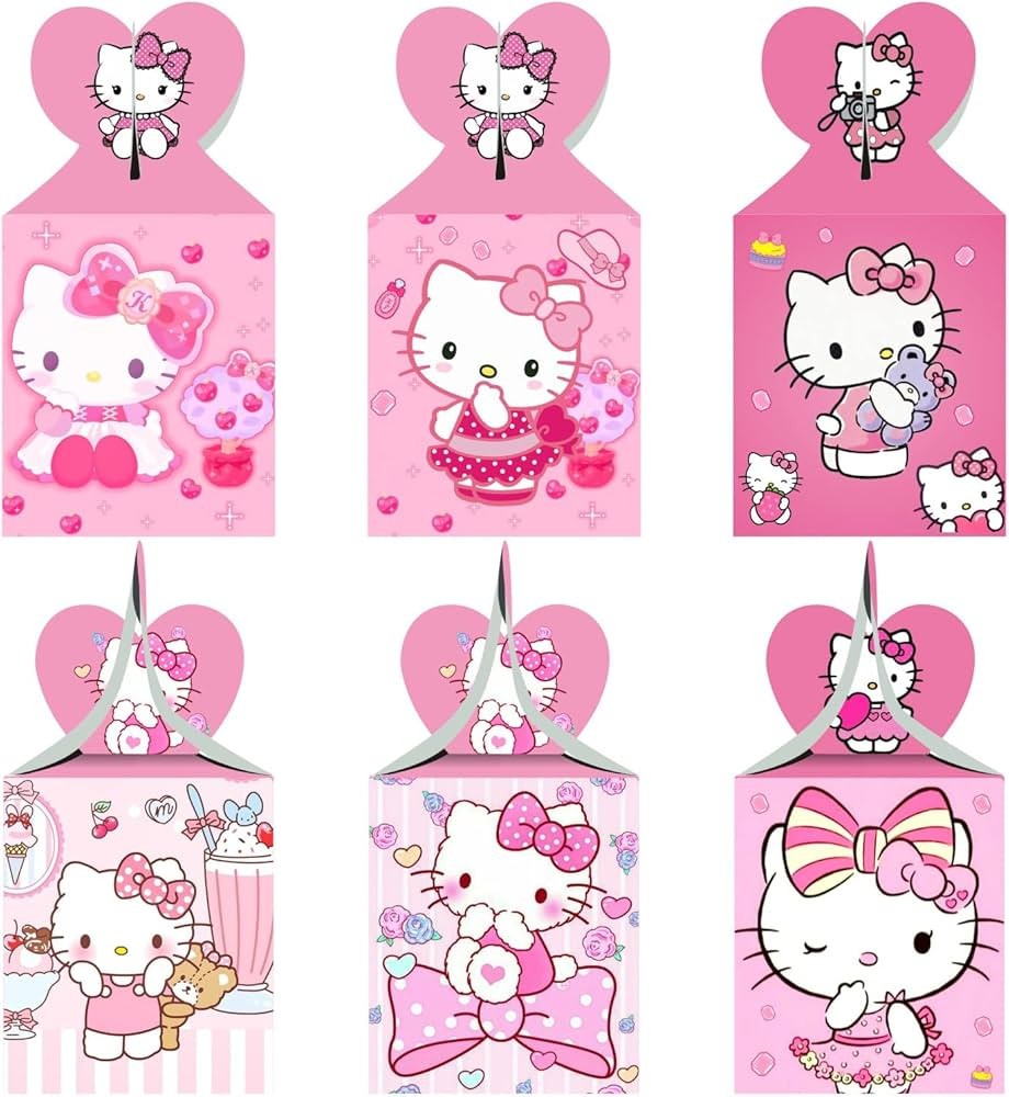 ARHAVI 12pcs Kitty Party Favor Gift Boxes Candy Boxes for Kids Birthday Party Decorations Supplie... | Amazon (US)