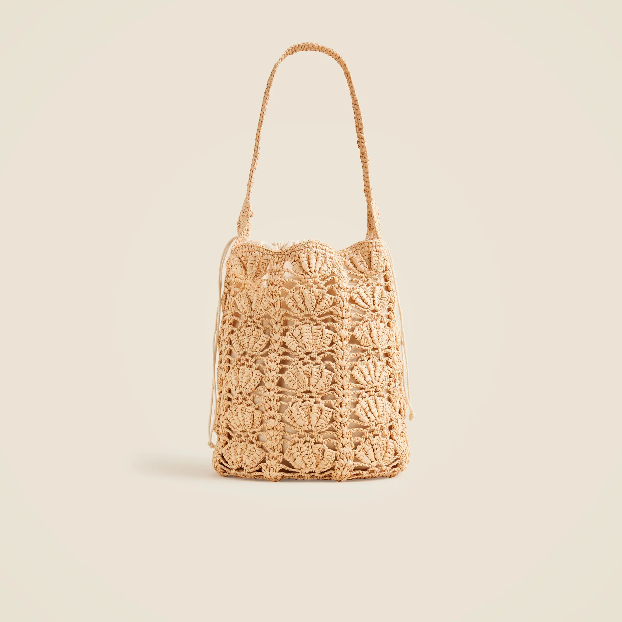 Handknotted faux-raffia bucket bag | J. Crew US