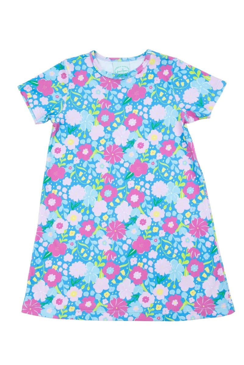 Summer Blooms Knit T-Shirt Dress | Grace and James Kids