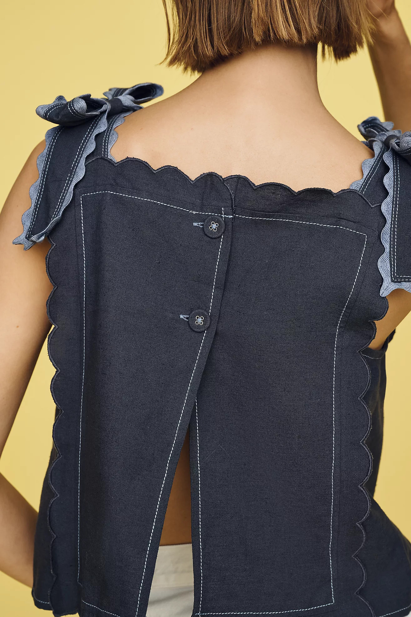 Maeve Cotton Linen Tie-Shoulder Tank | Anthropologie (US)