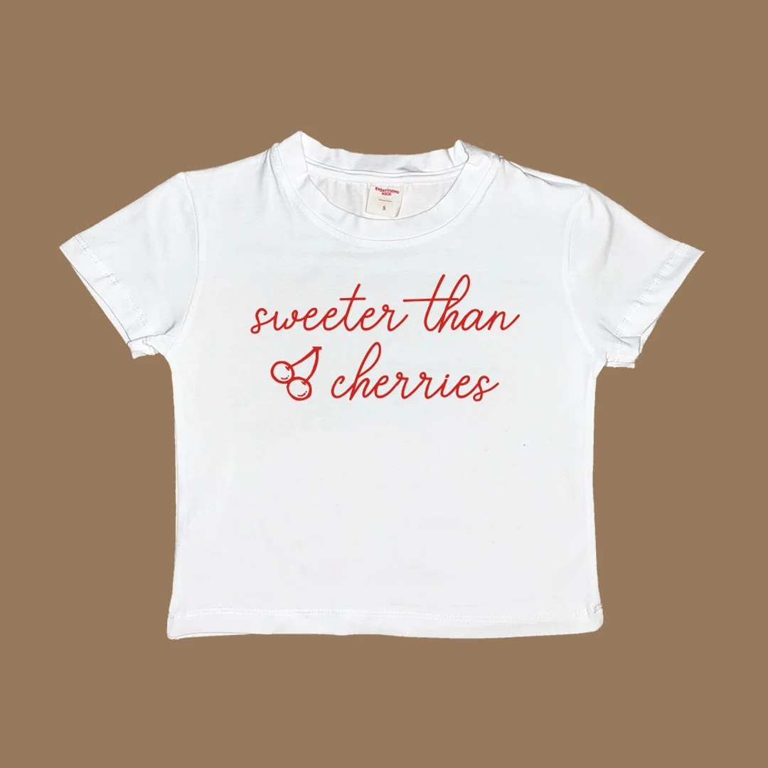 Sweeter Than Cherries Baby Tee - Etsy | Etsy (US)