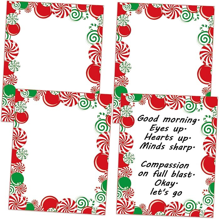 Qyeahkj 100 Sheets Christmas Stationery Paper 8.5" X 11" Christmas Candy Letterhead Paper Printer... | Amazon (US)