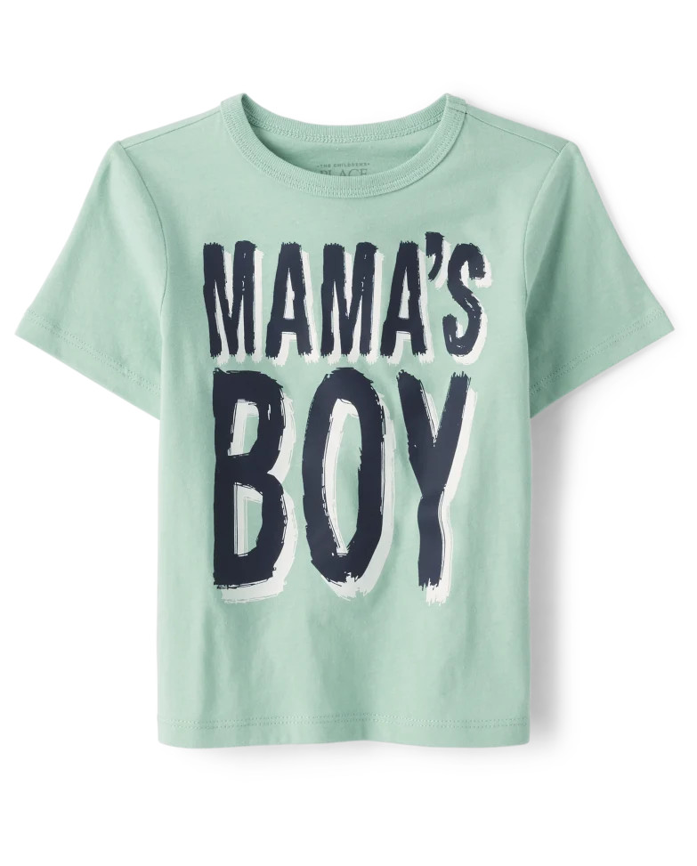 Baby And Toddler Boys Mama's Boy Graphic Tee - sea mist | The Children's Place