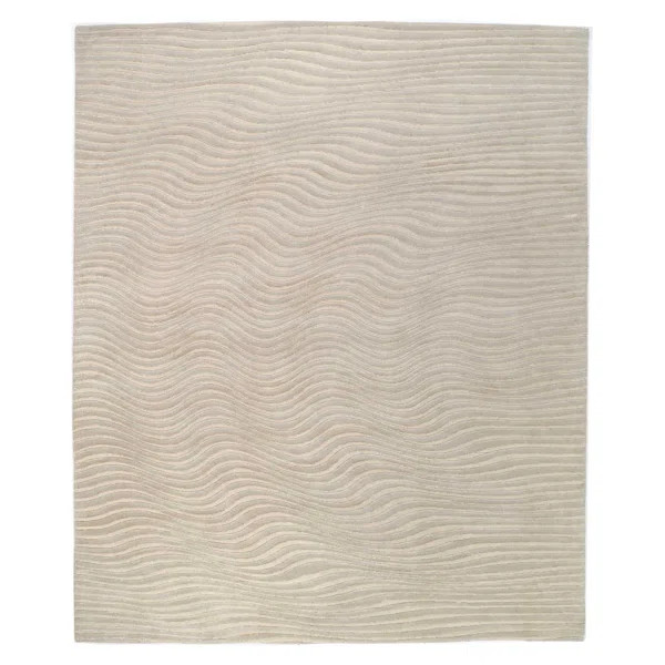 Glacier Hand-Knotted Abstract Area Rug in Neutral/White by Tufenkian Design Studio | Wayfair North America