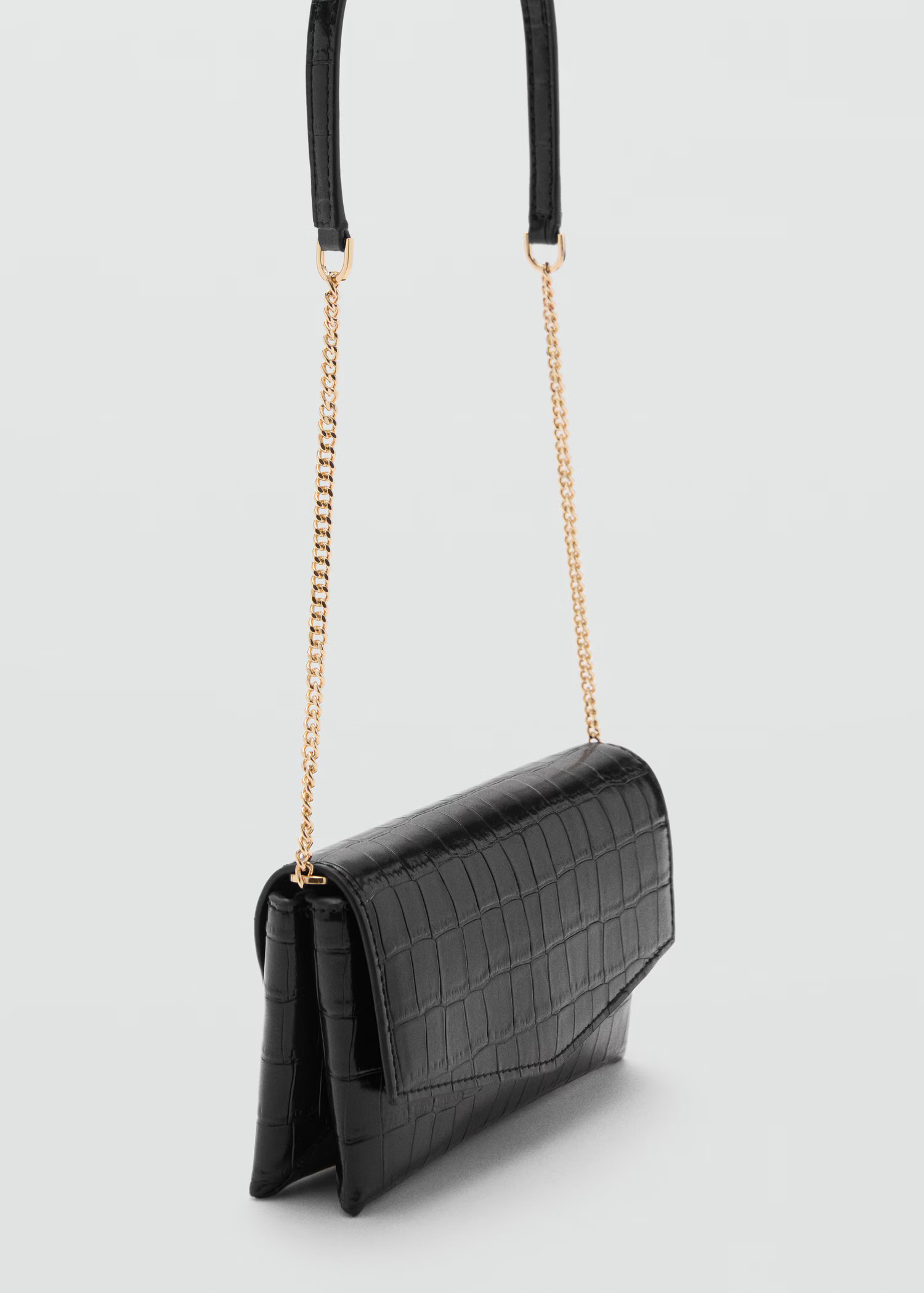 Croc-effect flap bag - Women | MANGO USA | Mango (US/MX/AU)
