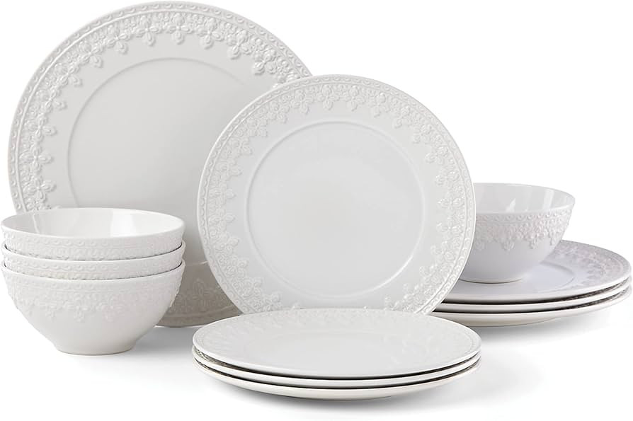 Lenox White Chelse Muse Fleur 12-Piece Set, 16.95 LB | Amazon (US)