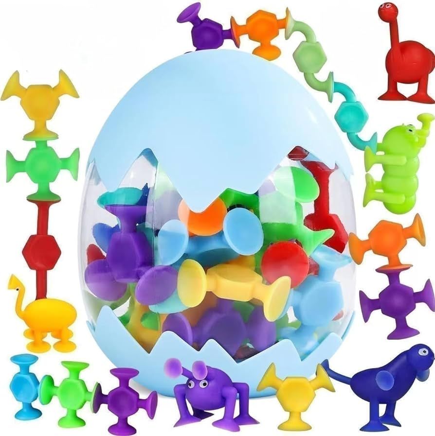 Bath Toys 27 PCS Suction Toys Sensory Toys for Kids Ages 4-8 Boys Girls Stress Release Toys Trave... | Amazon (US)