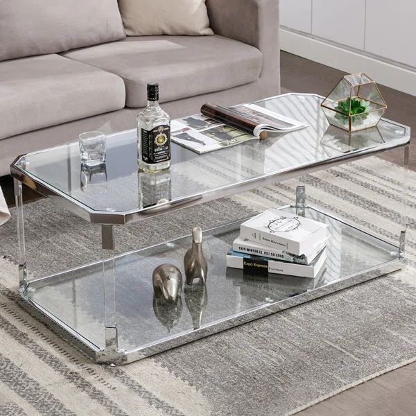 Lennert Rectangular Glass Coffee Table for Living Room | Wayfair North America