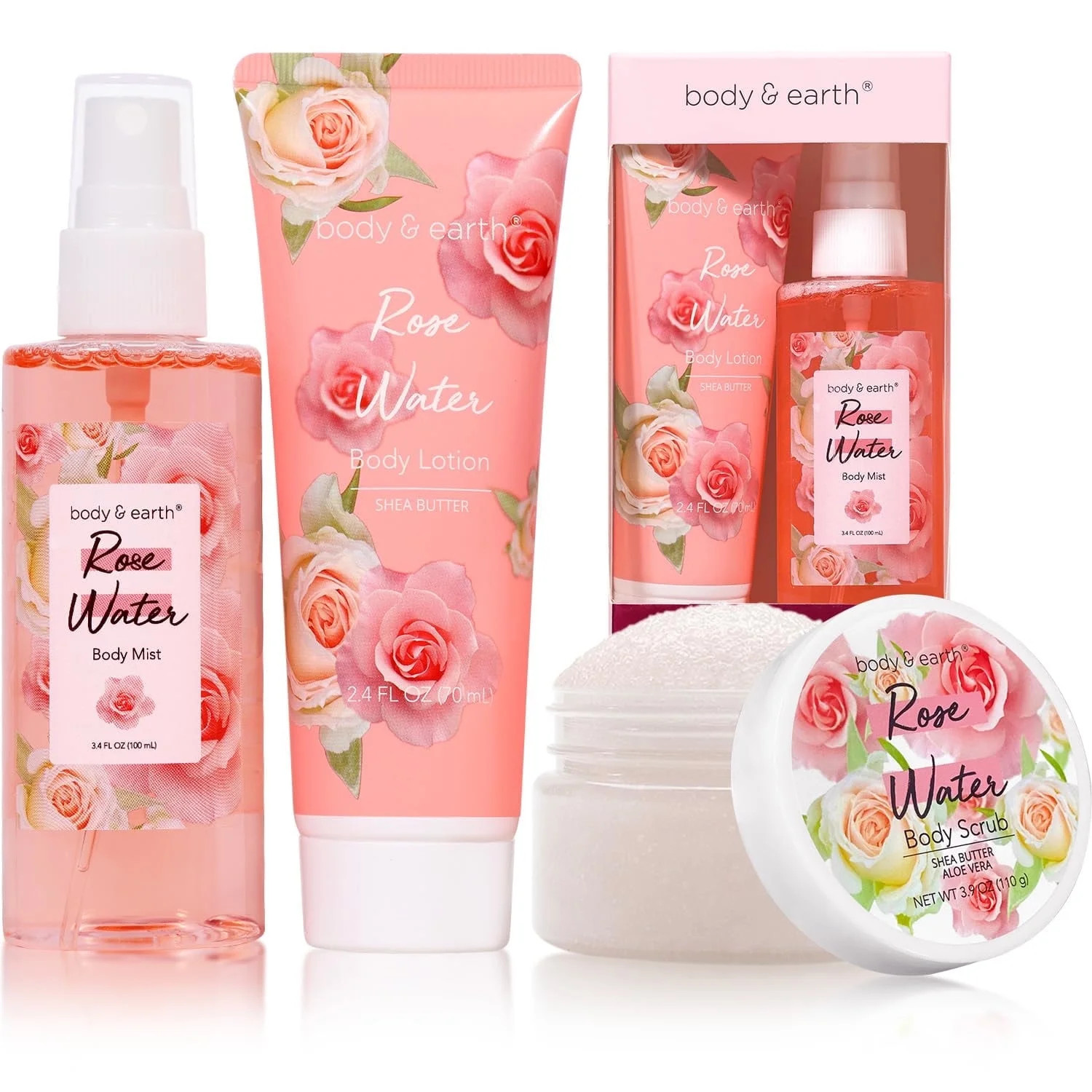 Spa Mother's Day Gift Sets Rose Scent Bath Gift for Women Birthday - Perfume, Body Lotion, Body S... | Walmart (US)
