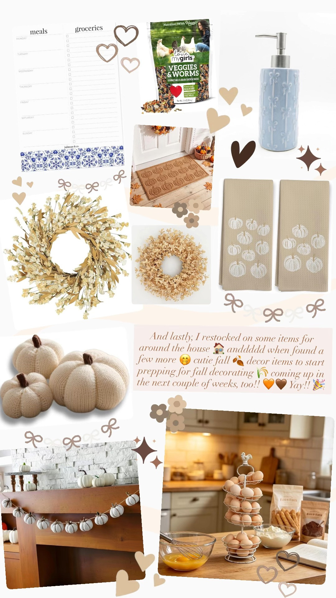 And lastly, I restocked on some items for around the house 🏠 anddddd when found a few more 🤭 cutie fall 🍂 decor items to start prepping for fall decorating 🌾 coming up in the next couple of weeks, too!! 🧡🤎 Yay!! 🎉
