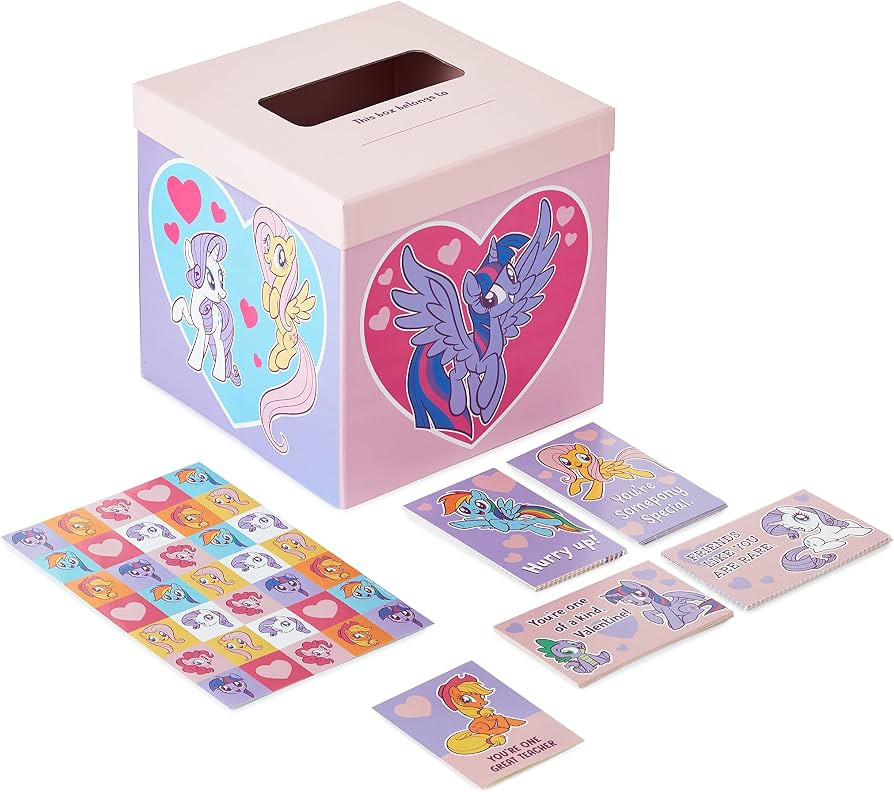 Hallmark Valentines Day Cards for Kids and Mailbox for Classroom Exchange, My Little Pony (1 Box,... | Amazon (US)
