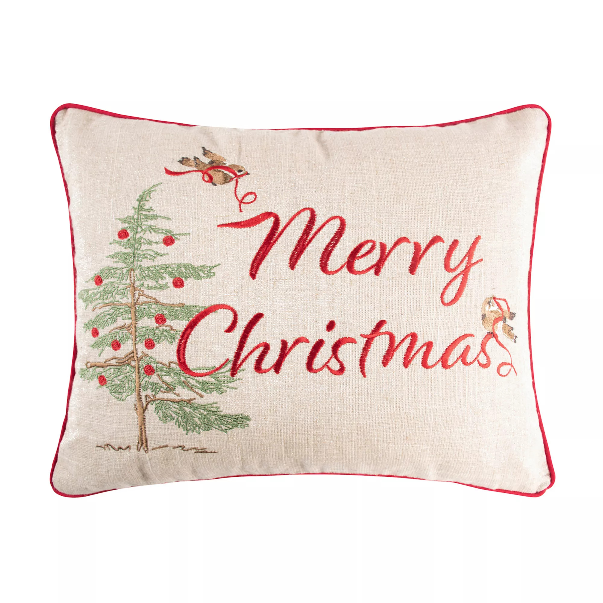 Levtex Home Tinsel Tidings Embroidered Birds & Tree Throw Pillow | Kohl's