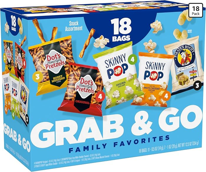 SkinnyPop Family Favorites Variety Pack, Original and Dairy Free White Cheddar Popcorn, Dot's Hon... | Amazon (US)