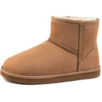 Amazon.com | HStylish Women's Classic Mini Short Ankle Boot Fur Lined Winter Snow Warm Slip on Neume | Amazon (US)