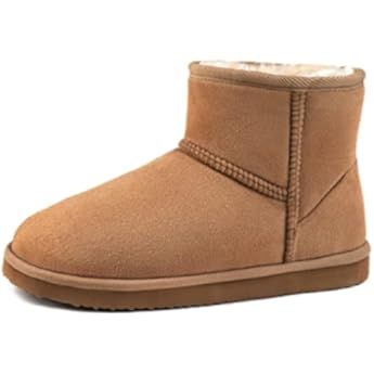 Amazon.com | HStylish Women's Classic Mini Short Ankle Boot Fur Lined Winter Snow Warm Slip on Neume | Amazon (US)