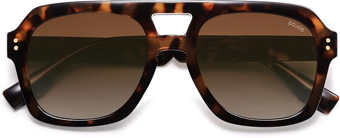 SOJOS Trendy Thick Polarized Aviator Sunglasses for Women Men, Large Retro Bold Square Pilot Shad... | Amazon (US)