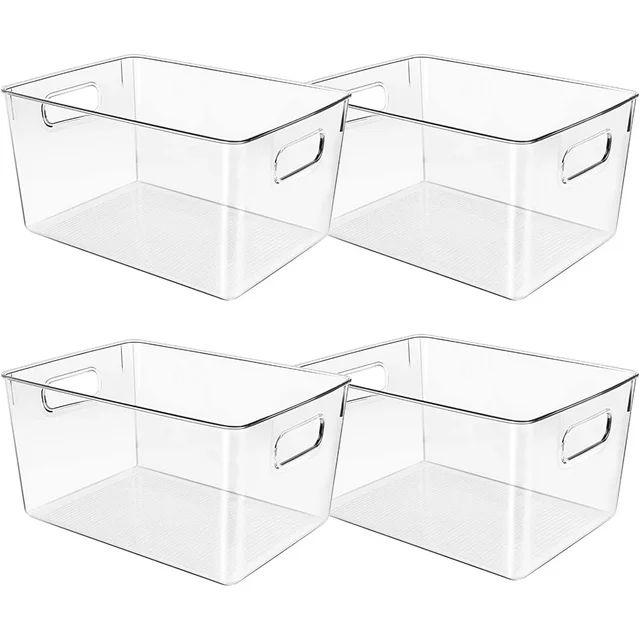 Clear Plastic Storage Bins, Perfect for Kitchen Organization or Pantry Organization and Storage, ... | Walmart (US)