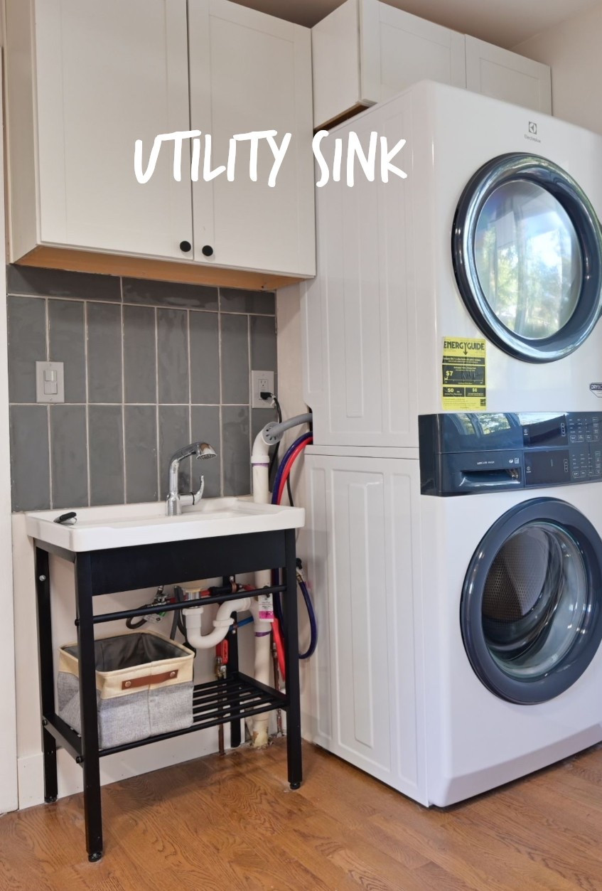Affordable laundry room utility sink. Would be great in a garage or basement too 

#LTKSaleAlert #LTKHome