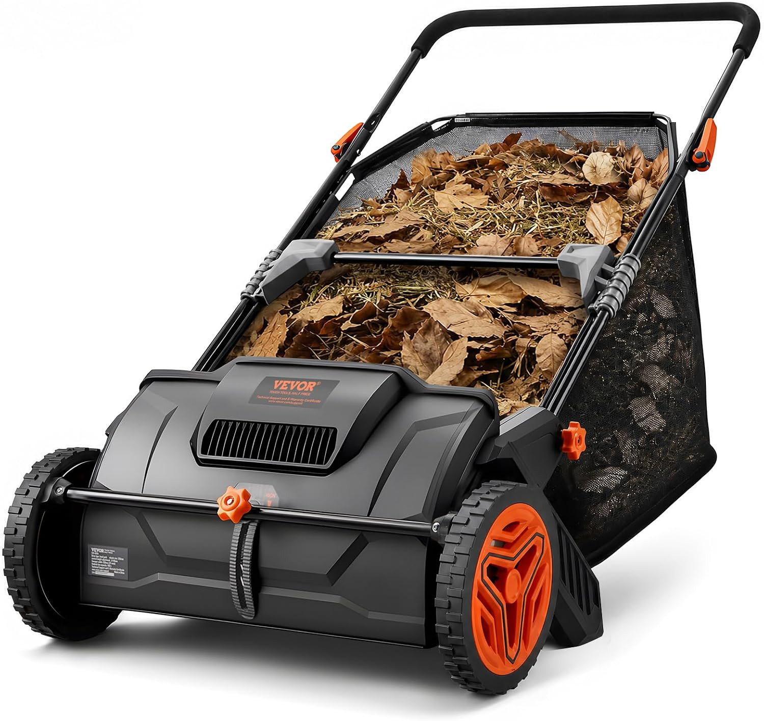 VEVOR Push Lawn Sweeper 21" Leaf & Grass Collector 3.5 cu. ft. Hopper Bag | Amazon (US)