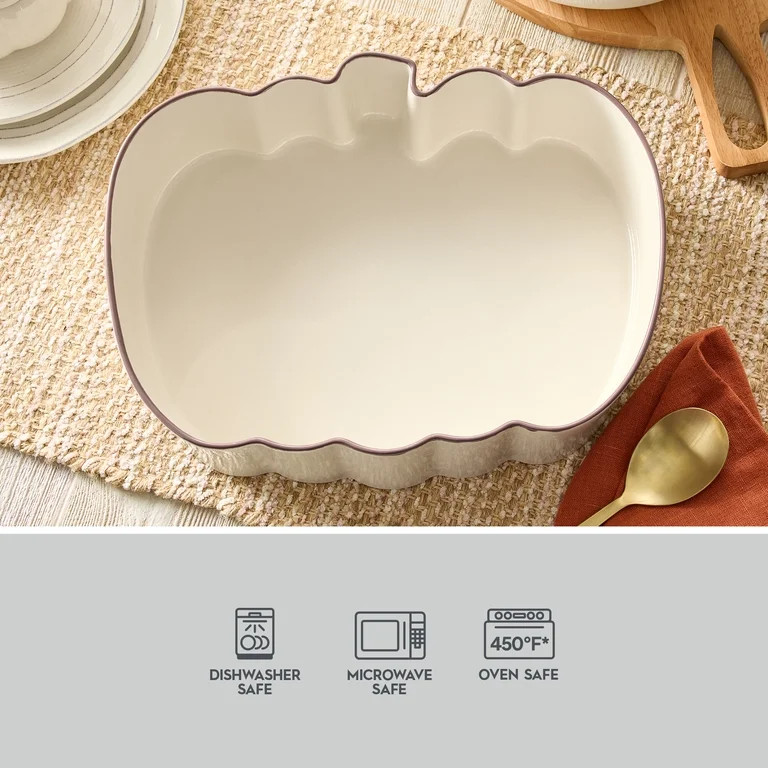 Better Homes & Gardens Figural Pumpkin Stoneware Baking Dish, 10" x 13" | Walmart (US)