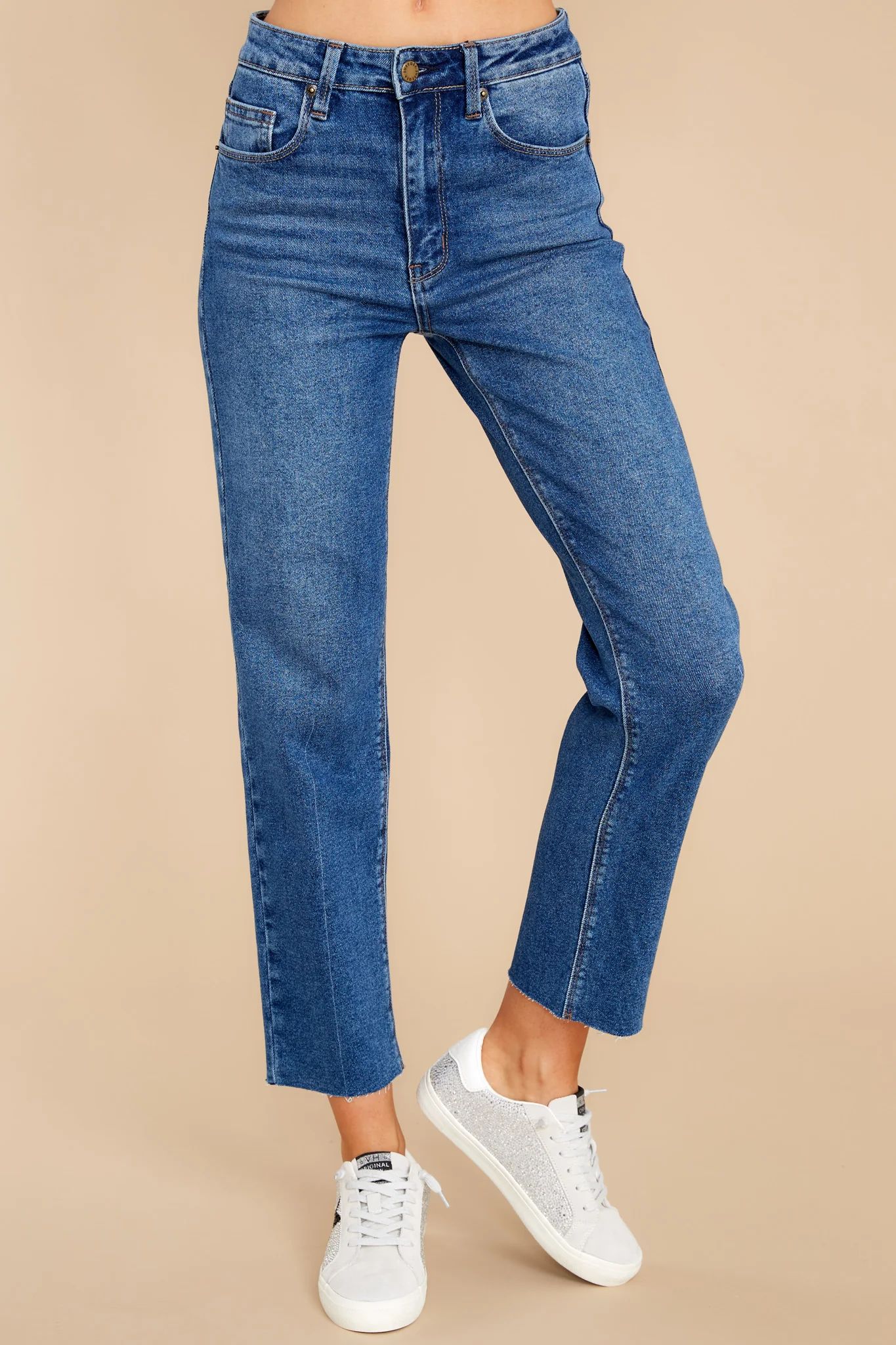 What You Admire Medium Wash Straight Jeans | Red Dress 