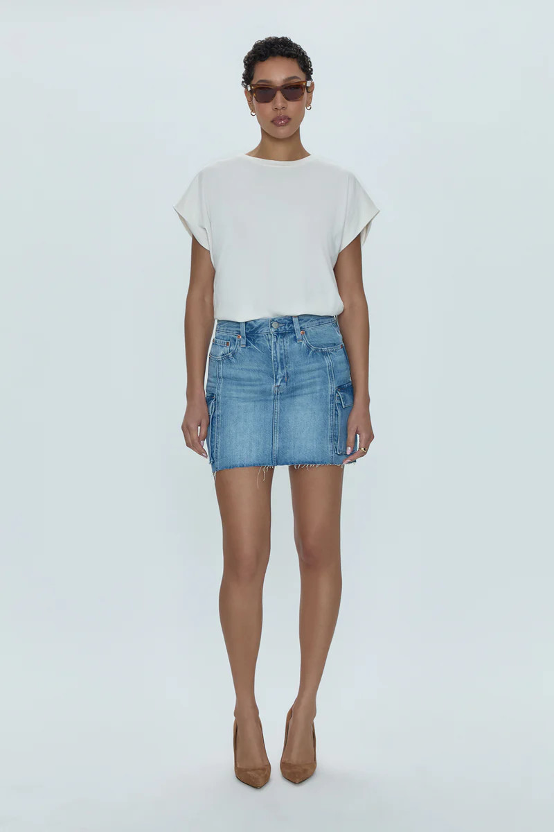 Rhea Mid Rise Mini Skirt - Heat | Pistola Denim