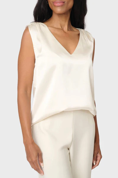 Reverly Cinched Detail Satin Top | Gibson