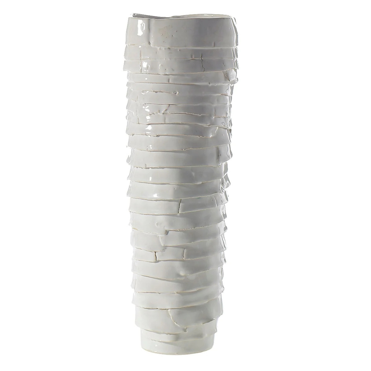 Tall Artistic Textured Ceramic Vase | Darby Creek Trading