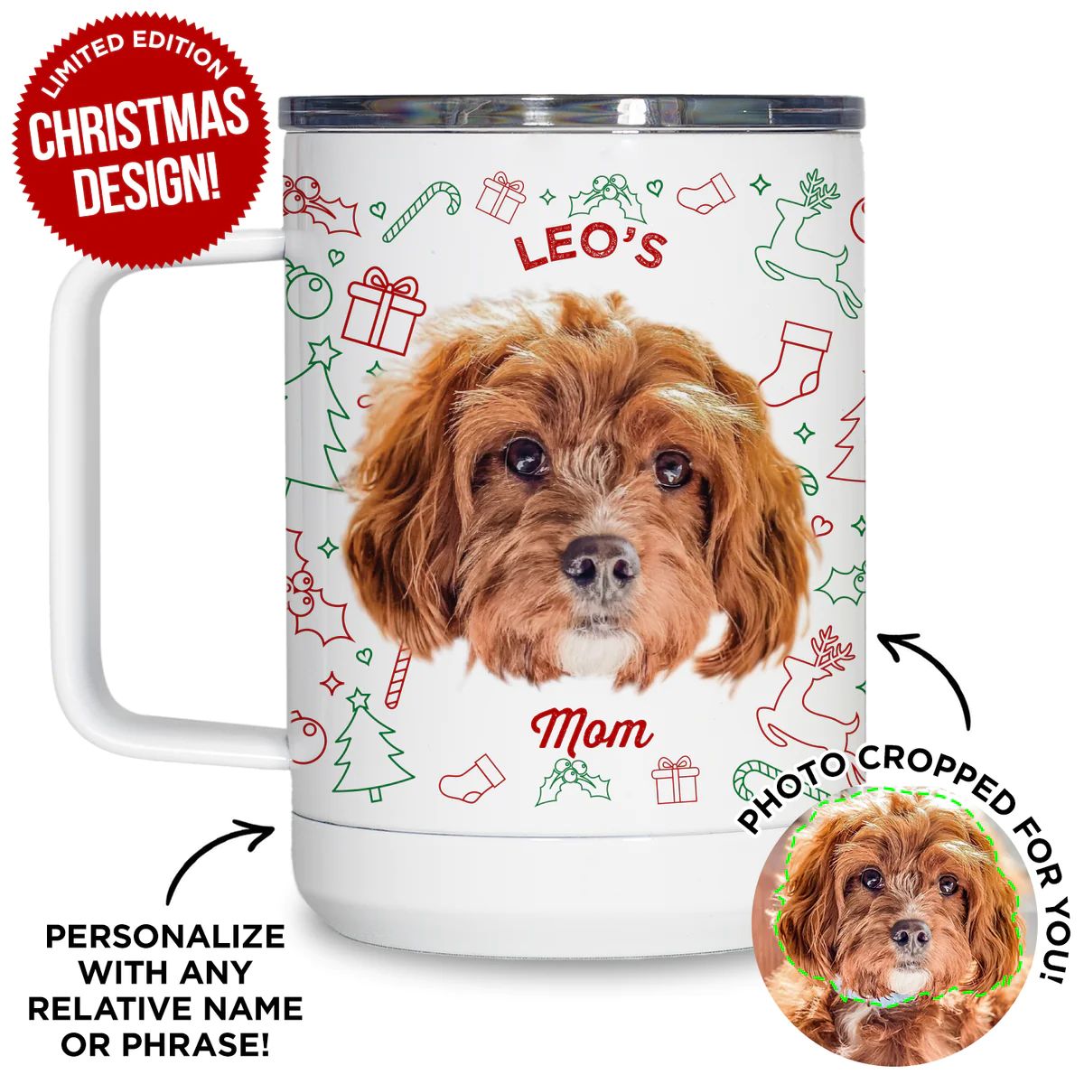 Personalized Pet Christmas Travel Mug | Type League Press