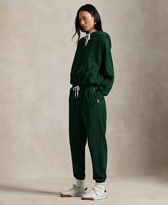 Women's Shrunken-Fit Fleece Hoodie & Drawstring Sweatpants | Macy's