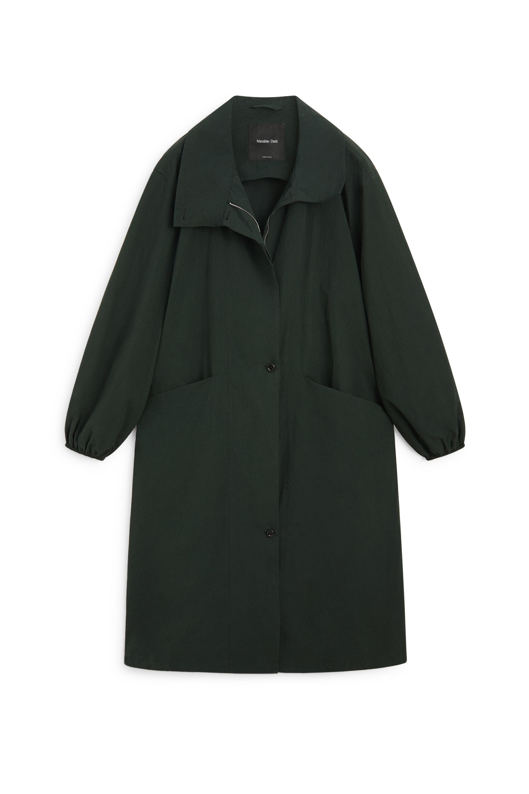 Long technical parka - PETROL BLUE | Massimo Dutti UK