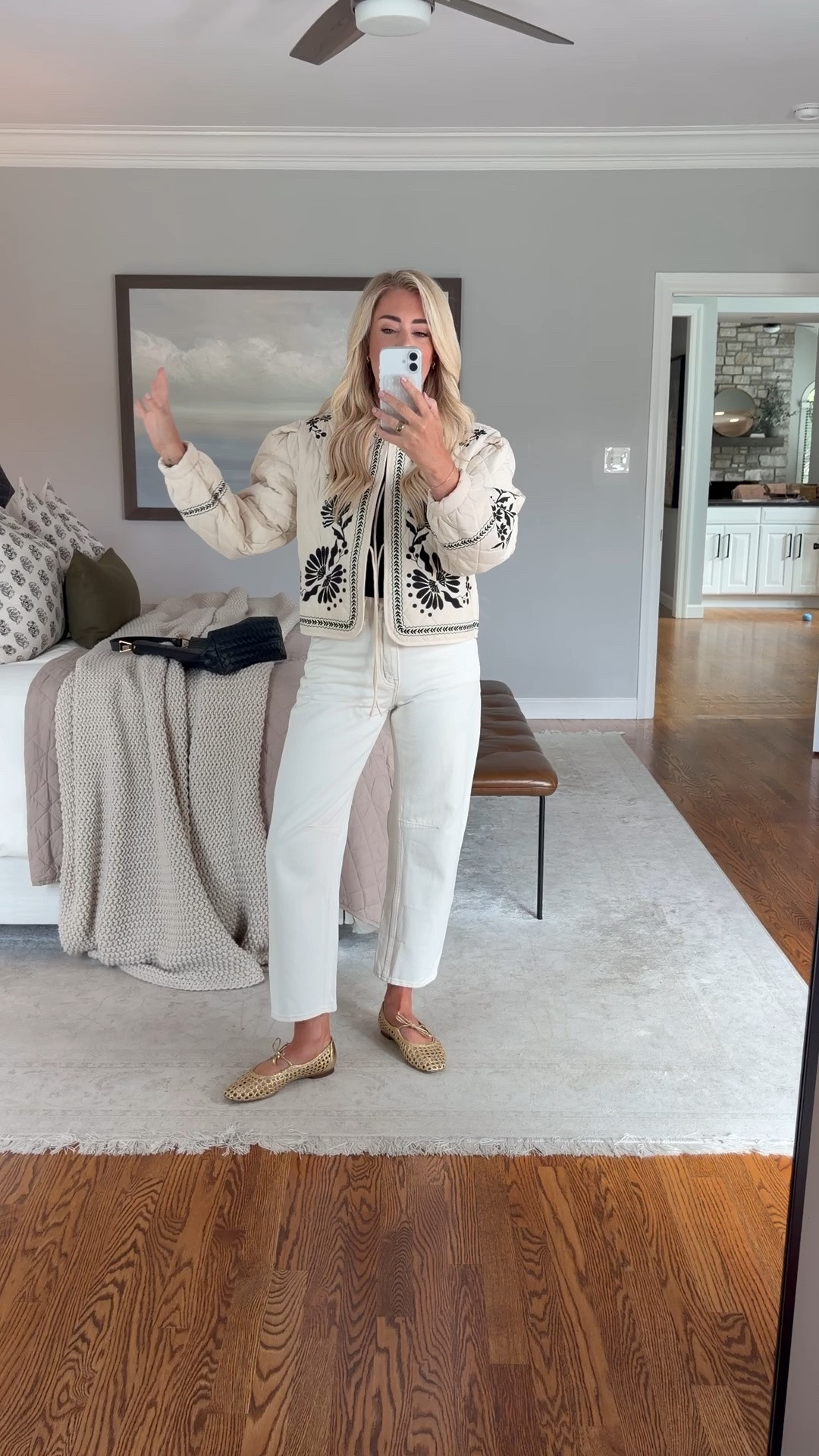 Wearing a small in the jacket & tee (true to size) and a 26 in the jeans (sized down one)

Spring jacket, quilted jacket, spring outfit, white jeans, ecru jeans, weekend looks, jeans

#LTKxMadewell #LTKootd #LTKgrwm