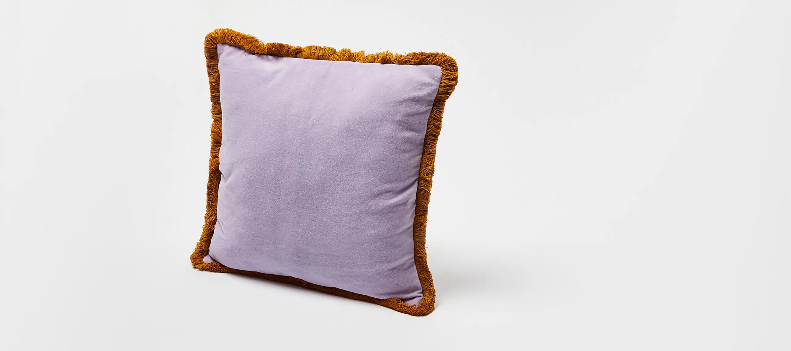 Issey Velvet Fringed Purple Cushion Cover | Oliver Bonas (Global)