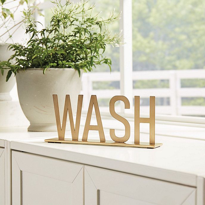 Wash Letters Word Art Brass | Ballard Designs, Inc.