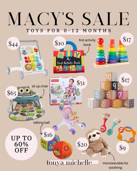 Macys Black Friday sale - toys for babies - gifts for babies - baby gift guide - baby toys - learning toys - sensory toys 



#LTKCyberweek #LTKsalealert #LTKbaby