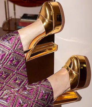 x The Nat Note Pia Mirror Metallic Platform Pumps | Dillard's