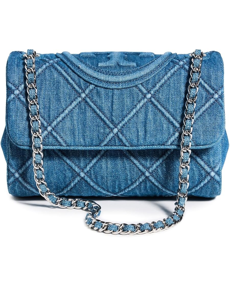 Tory Burch Women's Fleming Soft Denim Small Convertible Shoulder Bag | Amazon (US)