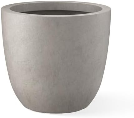 Kante 18 Inch Diameter Round Concrete Planter, Indoor Outdoor Large Plant Pot with Drainage Hole ... | Amazon (US)