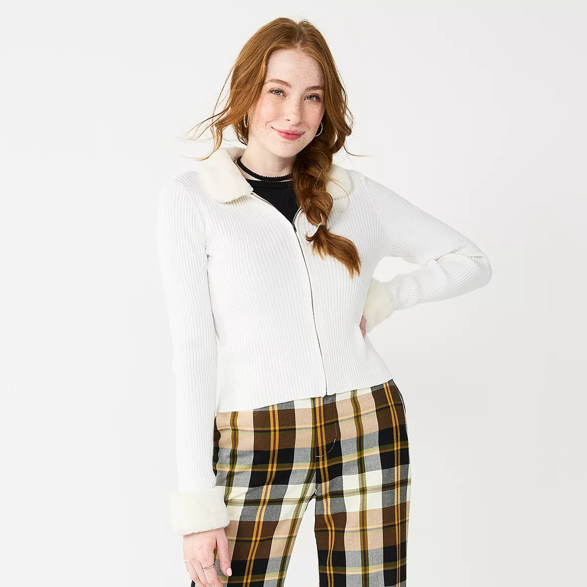 Juniors' SO® Cropped Zip-Front Cardigan | Kohl's