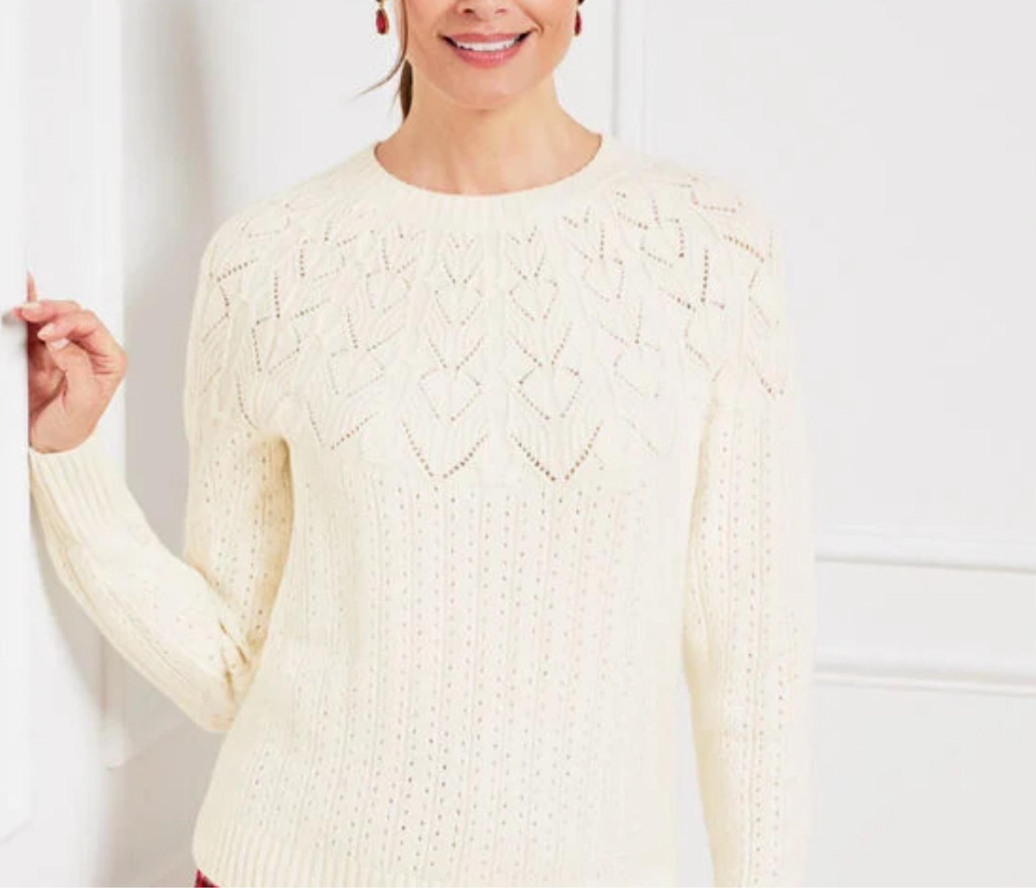 How to wear white in winter… grab this beautiful pointelle round yoke sweater. Currently on sale!

Talbots 
Casual and chic 
Feminine style 
Classy style 
Work from home style 
Work outfit 

#LTKSaleAlert #LTKWorkwear #LTKOver40