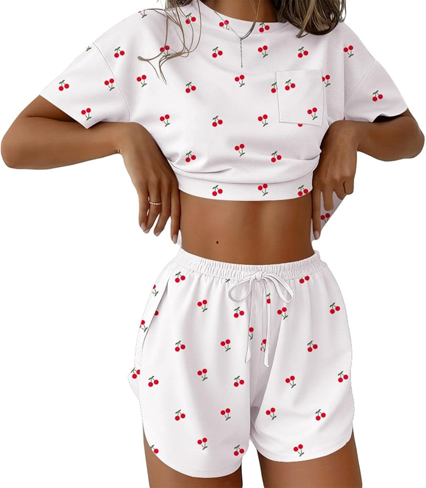 Ekouaer Womens Pajama Sets Sexy Lounge Sets Side Split Short Pj Sets Cute Pjs 2 Piece Comfy Sleep... | Amazon (US)