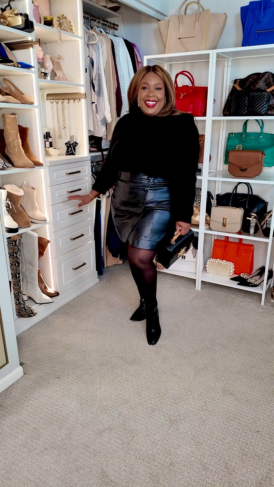 Fall is here, and what is a more timeless combination than black and leather? 

This stunning skirt, which happens to be one of my absolute favorites. And guess what? It’s on sale today for just $39! ✨ Don’t miss out on this stylish steal.

I'm wearing a 18/20 skirt, XXXL Sweater,  & XXL Tights.

 #falloutfit 

#LTKPlusSize #LTKOver40 #LTKFindsUnder50