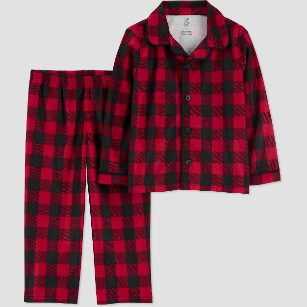 Carter's Just One You® Toddler Boys' Buffalo Check Coat Pajama Set - Red/Black | Target