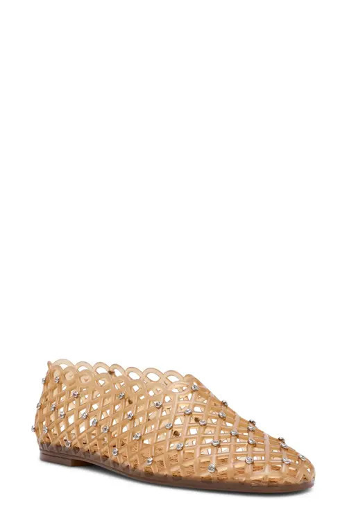 Steve Madden Grove Rhinestone Jelly Flat in Tan at Nordstrom, Size 11 | Nordstrom