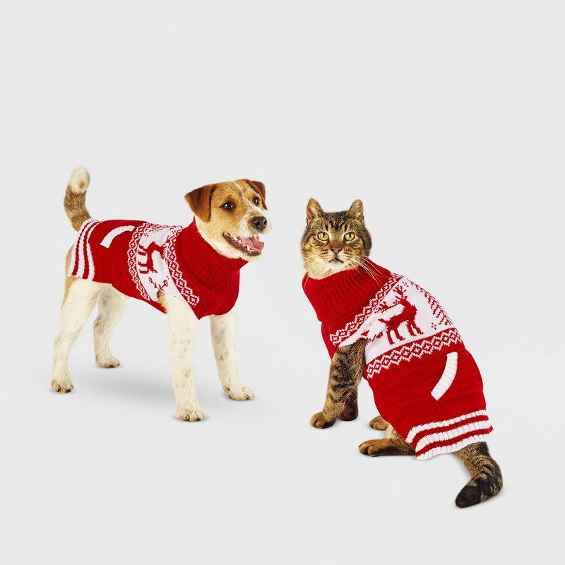 Fair Isle Dog and Cat Sweater - Red - Wondershop™ | Target