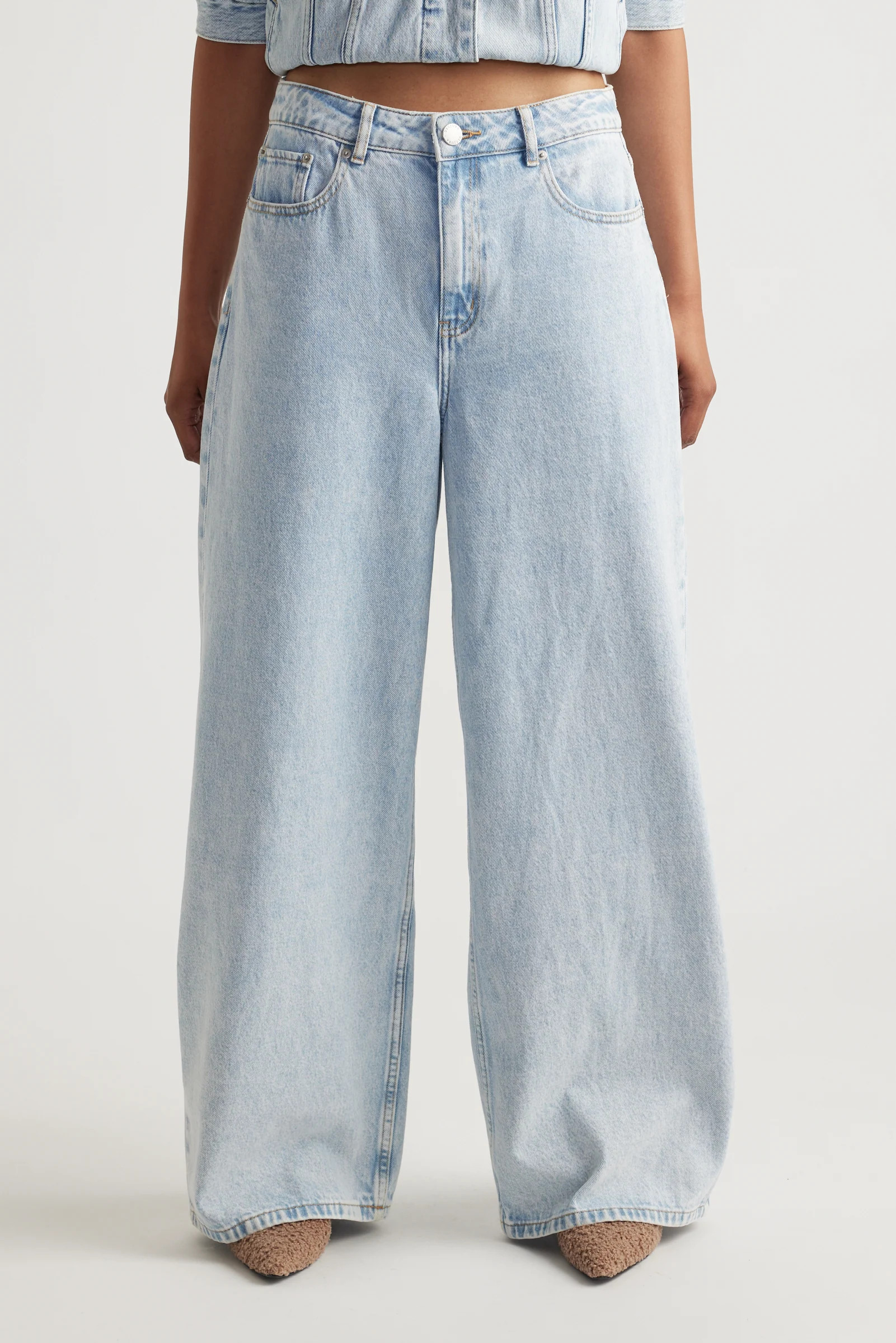 Elena Wide Leg Jean - Byron Blue | DECJUBA