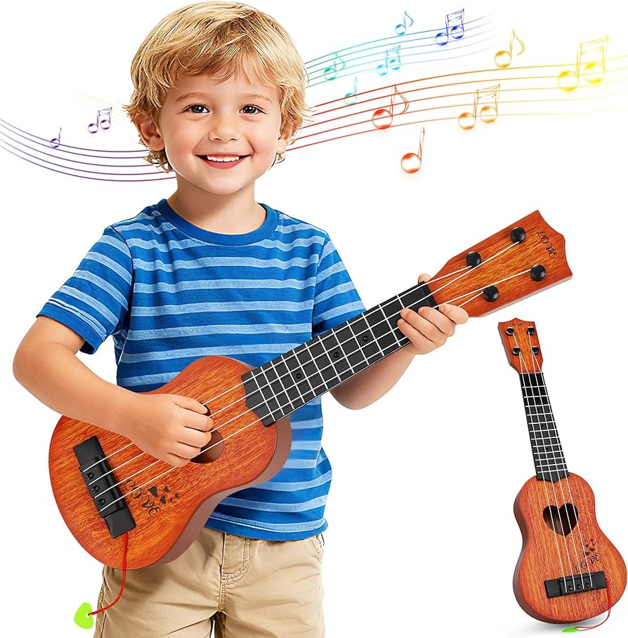 YEZI Kids Toy Classical Ukulele Guitar Musical Instrument, Brown | Amazon (US)